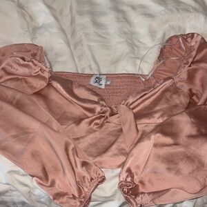 Princess Polly Pink Crop Top with Puffed Sleeves